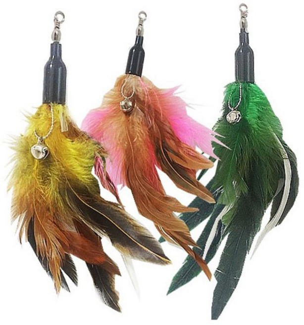 쥬쥬베 고양이 장난감 낚시대 리필 -깃털, 핑크, 1개