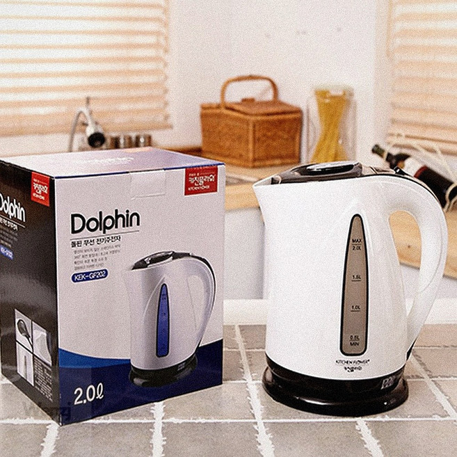 웬카 무선포트 키친플라워 무선 전기주전자 2L