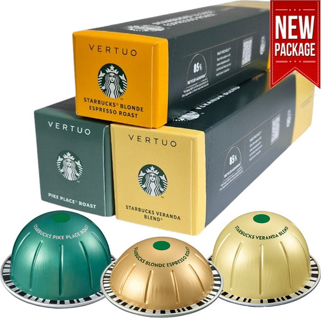 스타벅스 네스프레소 버츄오 부드러운 풍미 [파이크 미디엄로스트 + 에스프레소 블론드로스트 + 베란다 블론드로스트], 1세트, 1개입, 318g