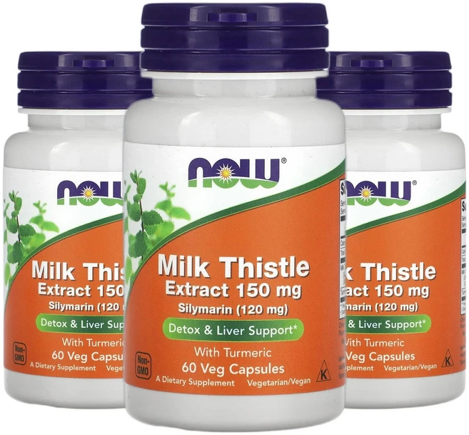 나우푸드 밀크시슬 강황 함유 실리마린 추출물 베지 캡슐 60정 2+1, 60회분, 3개 - 쿠팡