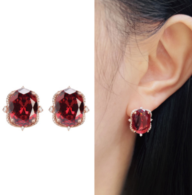 [혜성주얼리] 줄리아 피죤블러드 루비 귀걸이
