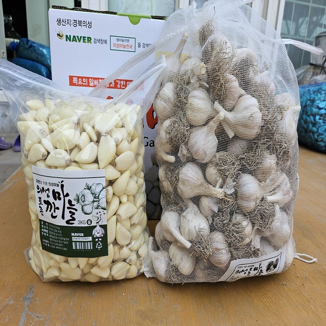 25년 의성마늘 육쪽 한지형 토종 국산마늘 통마늘, 1개, 의성마늘 대품2kg약 40-50개