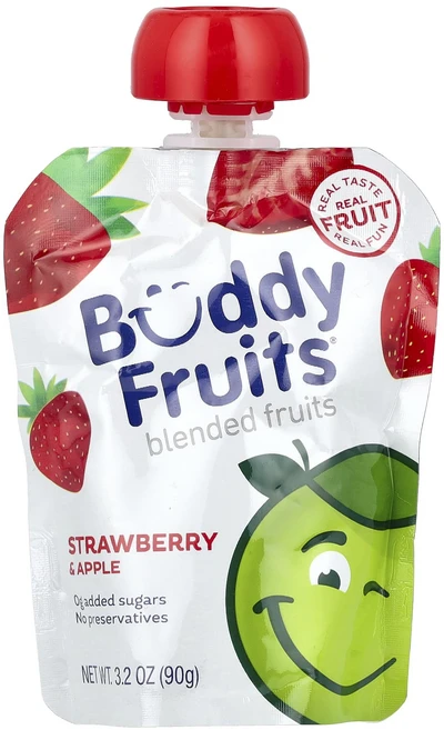 Buddy Fruits 과일 혼합 딸기 & 사과 90g(3.2oz), BuddyFruits과일혼합딸기사과90g32oz, 90g, 1개 - 쿠팡