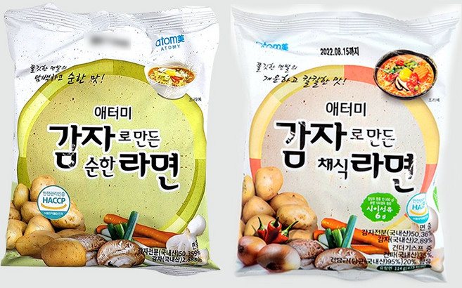 애터미 감자로만든 채식라면+순한라면/감자라면, 12개