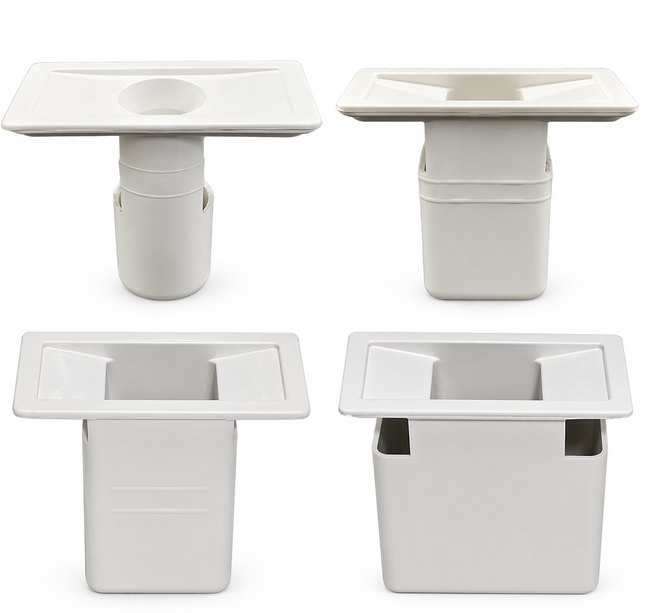 아르비엔트 트렌치 사각 봉수 직시각형 하수구 트랩 샤워실 화장실 배수구, 화이트