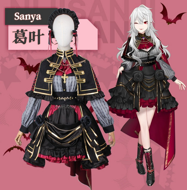 쿠즈하 고딕 드레스 정장 니지산지 코스튬 코스프레 의상 서코 부코 할로윈