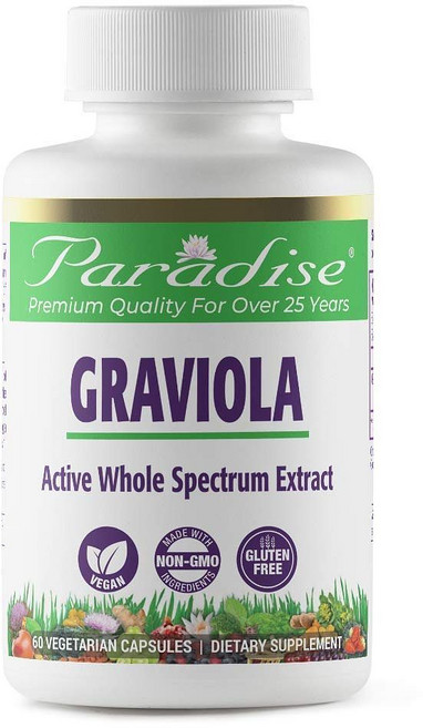 파라다이스 허브 비건 그라비올라 추출물 60정 2통 Paradise Herbs Graviola Active Whole Spectrum Extract, 2개