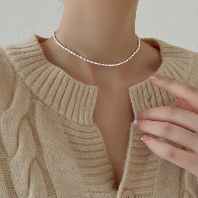 모스리나 미뉴엣 밥풀 모조 진주 목걸이