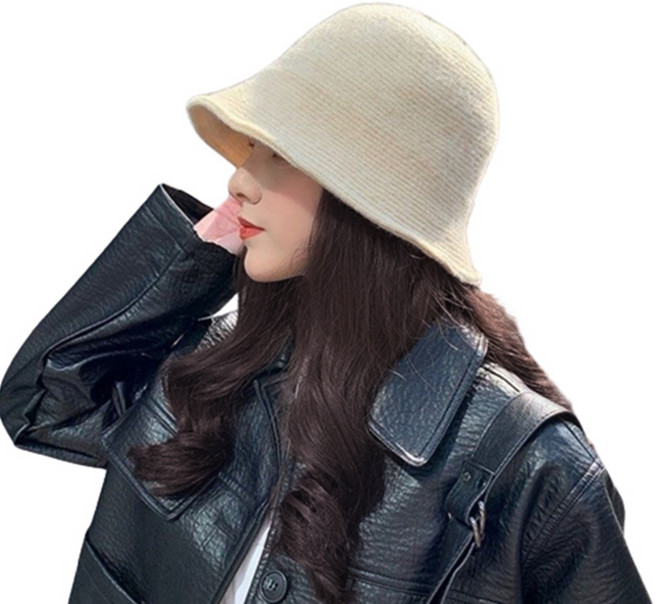 가발위드 봄 가을 겨울용 코지 벙거지 니트 모자가발, 1개, 화이트 다크브라운