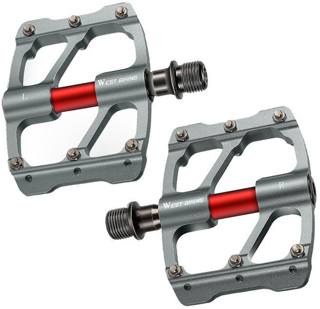 시그니처베이지 로드 자전거 초경량 평페달 페달 YPZ122, 1개, 실버