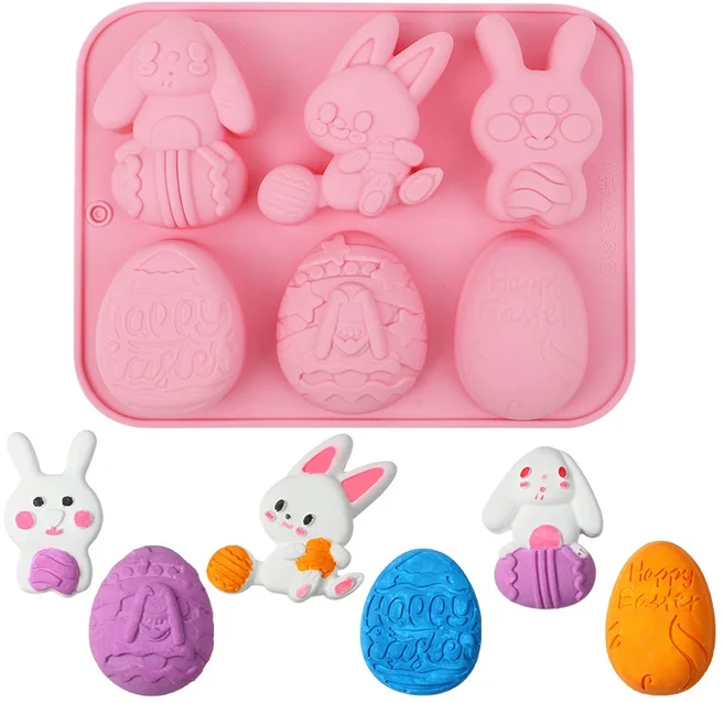 부활절 토끼 달걀 모양의 실리콘 금형 DIY 케이크 쿠키 초콜릿 캔디 베이킹 도구 생일 파티 장식, 02 C