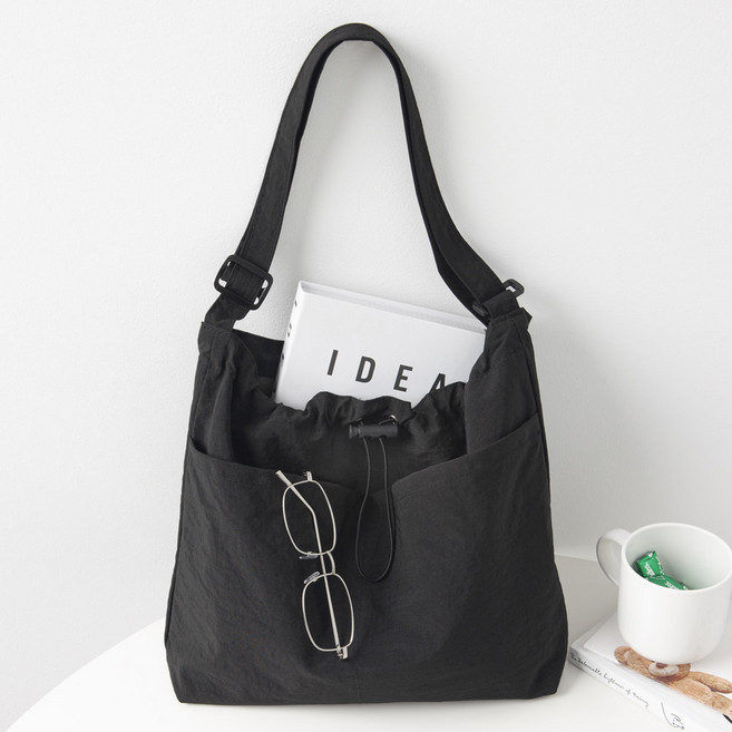 엔도르시 여성용 나일론 투포켓 캐주얼 숄더 크로스백 EBA641