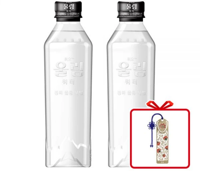 휘오 울림워터 450ml PET 24입 + 금장 책갈피 옵션선택, 단품 - 쿠팡