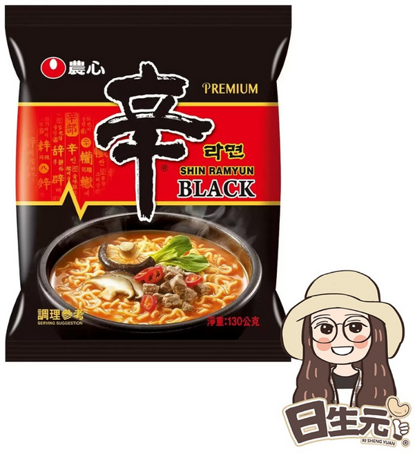 農心 辛拉麵 黑 130g, 1個, 農心辛拉麵 黑 130g