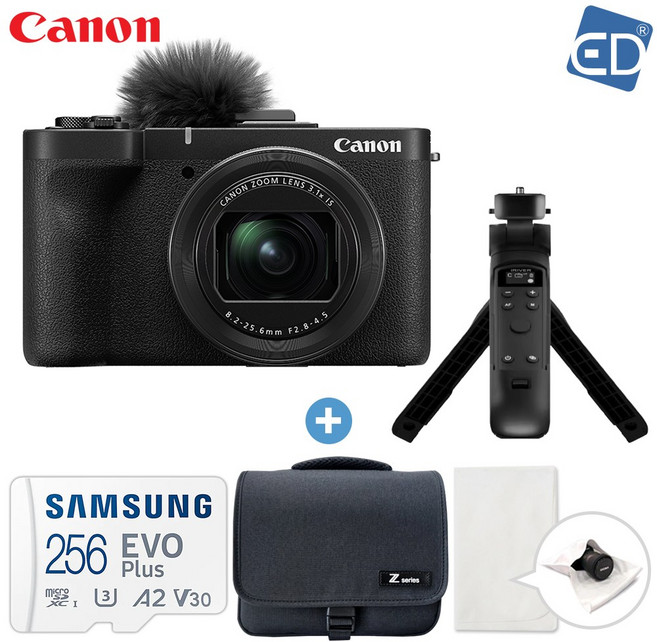 캐논 정품 파워샷 PowerShot V1 +256GB+아이리버 슈팅그립+가방+포켓융 / 브이로그 카메라 /ED, PowerShot V1 패키지
