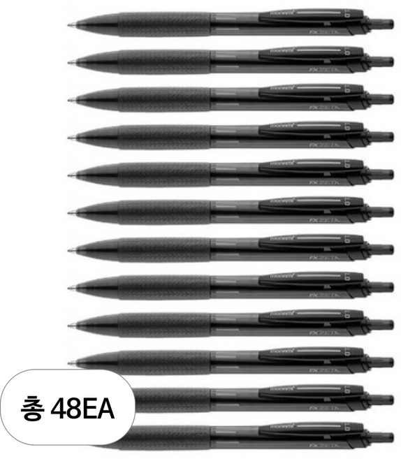 모나미 FX 제타 볼펜 1.0mm, 흑색, 48개