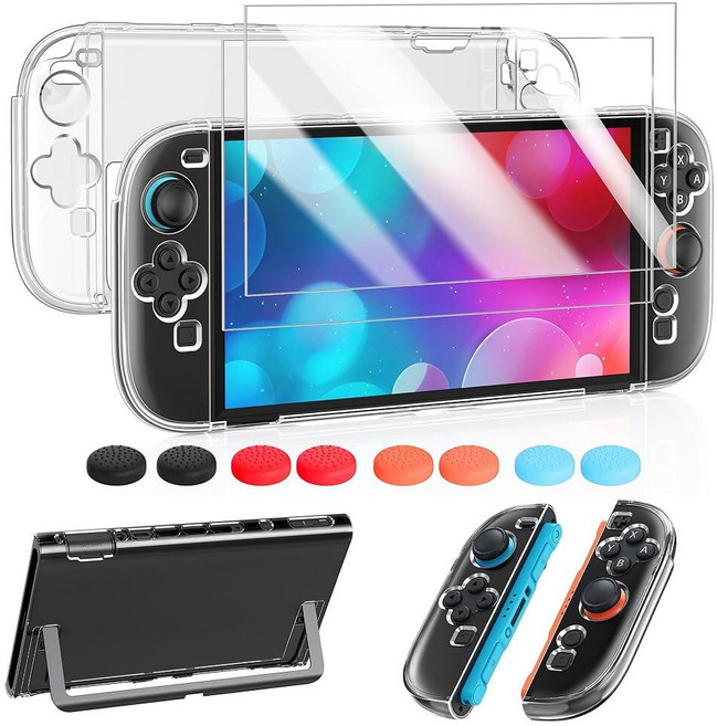 FYOUNG Protective CASE 케이스 for Nintendo Switch 2 2025 SLIM 슬림 Hard Shell ACCESSORIES 액세서리 Scratc, 투명