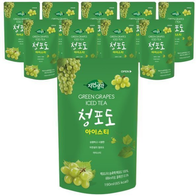 희창 청포도 아이스티 파우치 x5각, 190ml, 1개