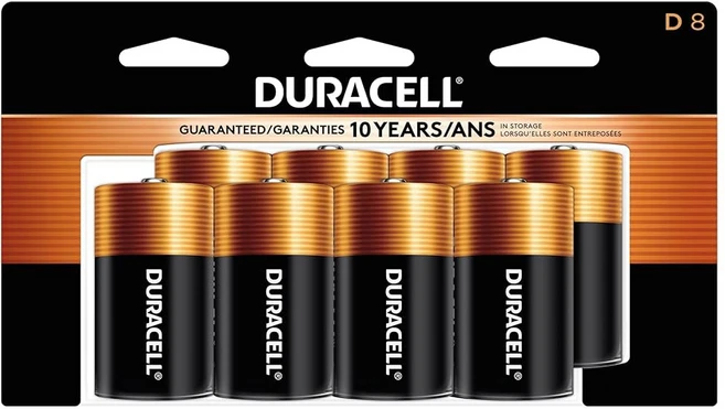 Duracell Coppertop D 배터리 8개의 카운트 팩 오래 지속되는 전력을 가진 가정 및 사무실 기기를 위한 다목적 알칼리성, 8 Count, 1개 - 쿠팡