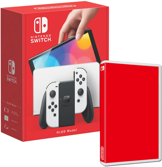 닌틴도 스위치 OLED 모델 + 게임타이틀 1종 (선택), 마리오레드, 별의커비 디스커버리