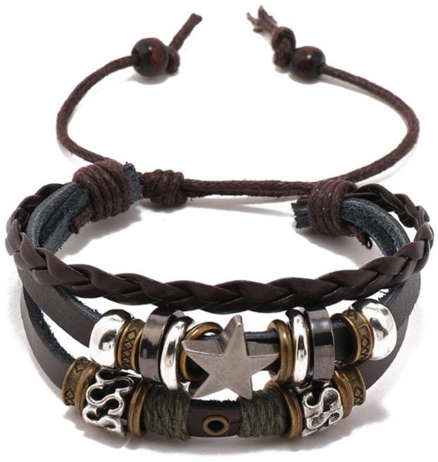 가죽팔찌 트렌디한 심플한 팔찌bracelet