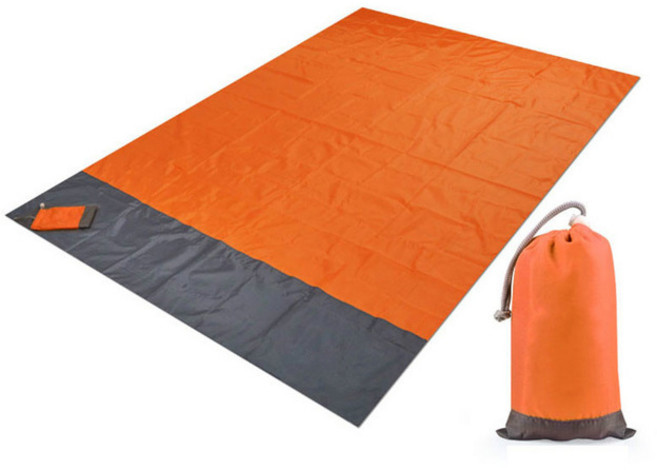 야외 피크닉 매트 방수 접을 수 있는 해변 매트, 오렌지색 스타일