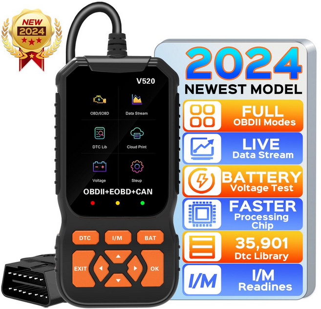 Obd2 자동차 스캐너 진단 검사 도구 전문 정비공 차량 오류 코드 리더 읽기 확인 엔진 라이트 Fo, 01 Orange