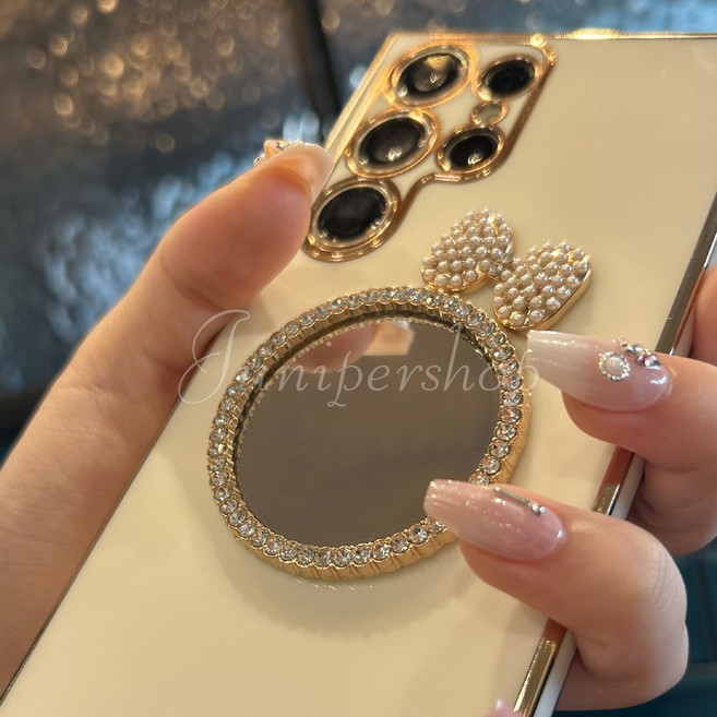 [주니퍼샵] 갤럭시S 블링블링한 미러 큐빅 글리터 진주 케이스