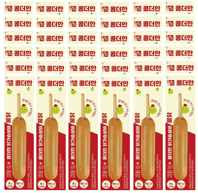 육식토끼 콩더한 소시지 70g 불닭 48팩, (소시지70g)훈12팩+바12팩+스12팩+불12팩, 48개