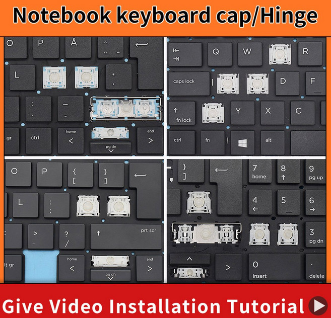 노트북 키보드 교체용 키캡 힌지 HP ProBook 450 G6 455R 455 G7 키보드용, 3 Hinge, 1개, 없음