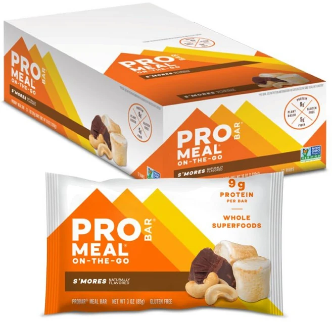 PROBAR 식사대용 바 스모어 비GMO 글루텐 프리 인증 건강 식물 기반 천연 식품 성분 천연 에너지원 12개입, 85g - 쿠팡