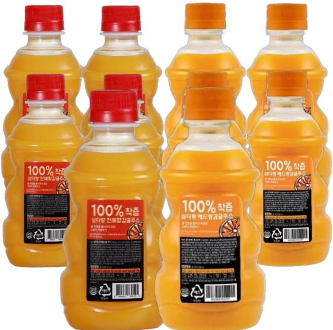 빙그레 제주 삼다향 100% 착즙 감귤주스 320ml 혼합10입 (천혜향5입+레드향5입), 1개