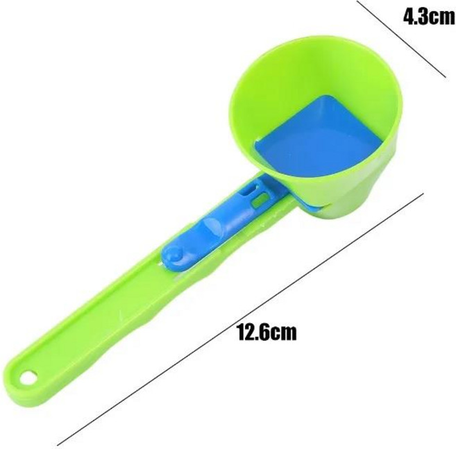 깔때기가있는 슬라이딩 측정 특종 크리 에이 티브 커피 단백질 파우더 휴대용 주방 가제트에 대한 유출 숟, 02 green, 1개