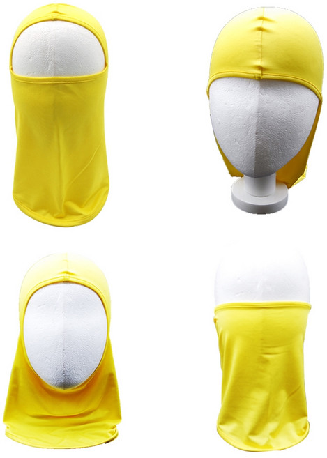 [FullyJully] 얼굴 머리 목 다가리는 노랑 두건 복면 마스크 신축성, 1개, 옐로우