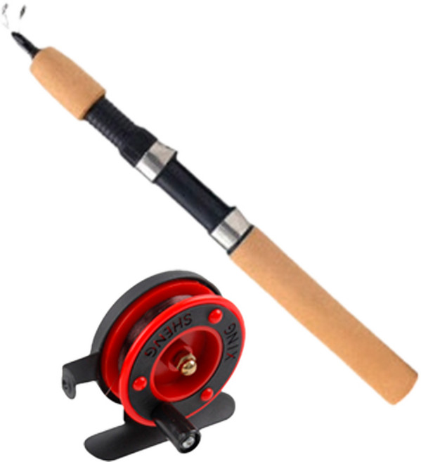 999피싱 겨울 얼음 낚시 세트 빙어 송어 산천어 휴대용 미니 낚시대 구멍치기 아이스로드, 67cm 낚시대+미니 릴(줄포함)