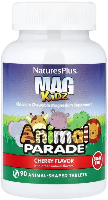 네이처스플러스 Animal Parade 맥 키즈 어린이용 마그네슘 체리 맛 동물 모양 정제 90정, 1개, 1개 - 쿠팡