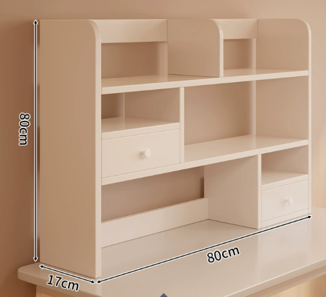 SeekFun 책상 위 나무 책꽂이 수납장 책상 선반 다용도 데스크 정리 2단 3단 공부방 공간활용, 화이트