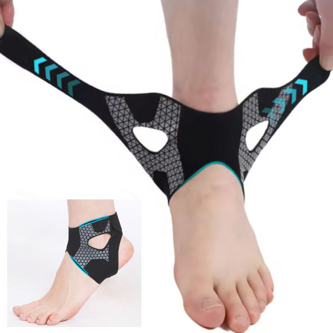 볼딘 발목보호대 얇은 고탄력 스트랩 아대, 블랙, 1개