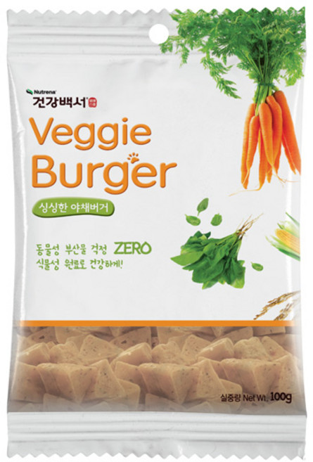 건강백서 강아지간식 베지버거 100G 12개, 야채버거