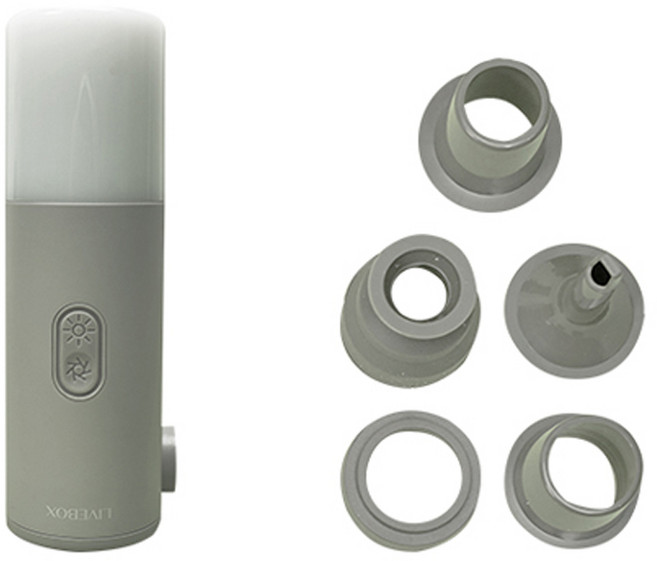 슈퍼 스마트 멀티 에어펌프 캠핑 LED랜턴기능 탑재 초강력 바람 PC청소 튜브 바람, 1개, 카키