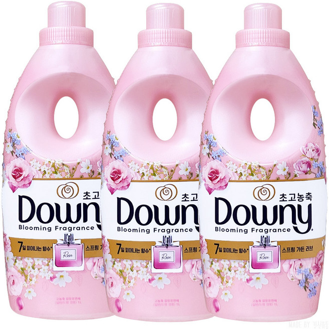 다우니 생화향기 컬렉션 섬유유연제 스프링 가든 러브 본품 1L x 3p + 200ml x 1p, 1세트
