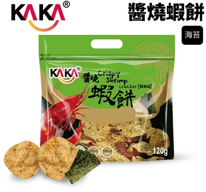 KAKA 醬燒蝦餅 海苔風味 120g, 1個