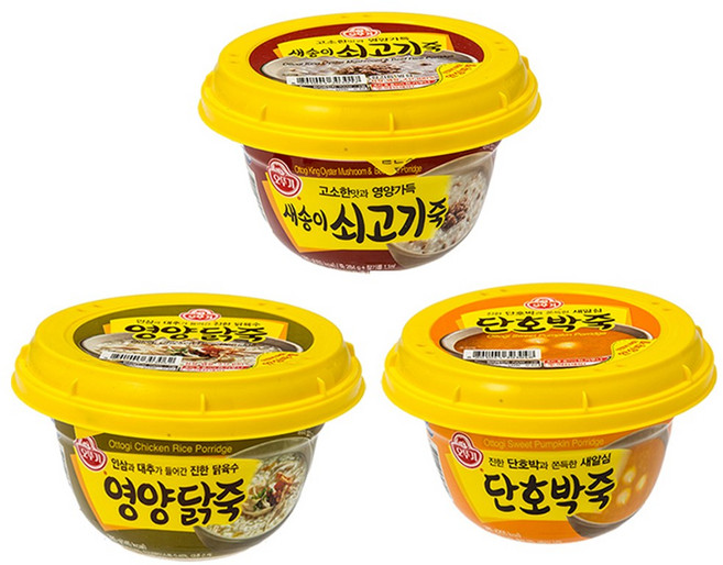 오뚜기 새송이쇠고기죽285g 2개 + 영양닭죽 285g 2개 + 단호박죽 285g 2개, 285g, 1개