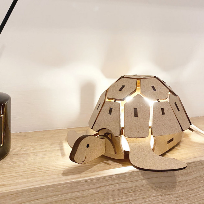 DIY 나무 메이커 키트 - 거북이 무드등 만들기(설명서 USB 램프 포함)