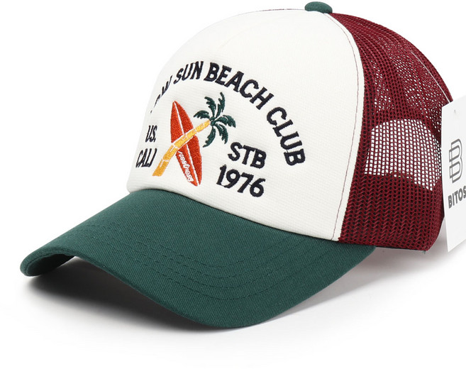 비토스 국내제작 SUN BEACH CLUB 자수 메쉬캡 남자 여자 여름 추천 모자