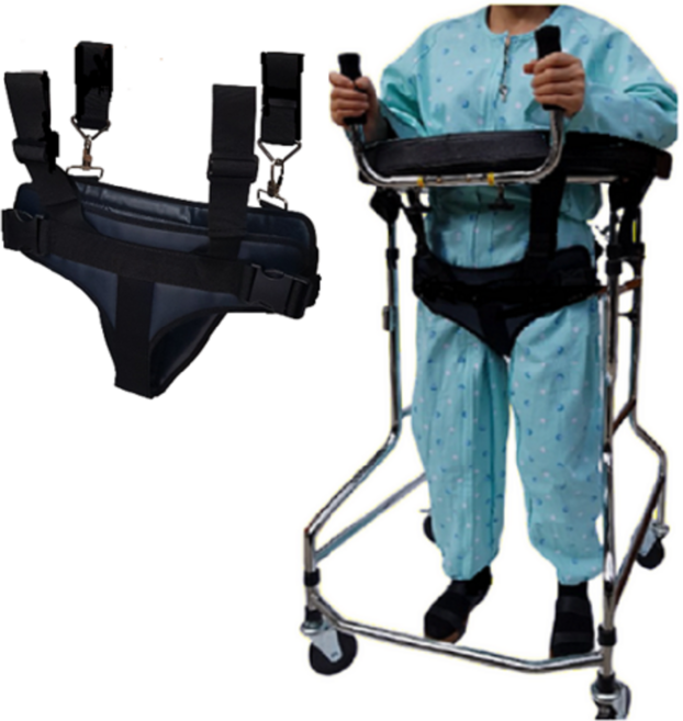 [U자 어깨보행기 미포함] U자보행기용 안전시트&벨트(돕다)... 갖고계신 A형 보행기에 장착만으로 실속형 보행훈련기로 변모. 재활보행기 복지용구 보행기 휠체어 안전벨트, 1개