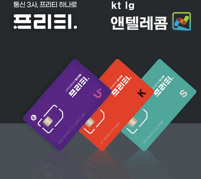 엔텔레콤 ntelecom usim Freet 프리티 알뜰폰 선불유심 비대면 개통 통신사 구매, 앤텔레콤, 1개