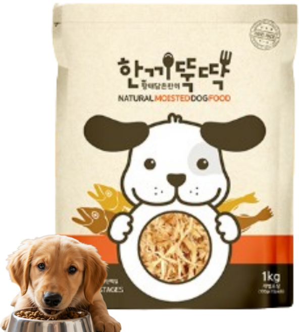 한끼뚝딱 전연령 강아지 황태담은 소프트사료, 황태+양, 1kg, 1개