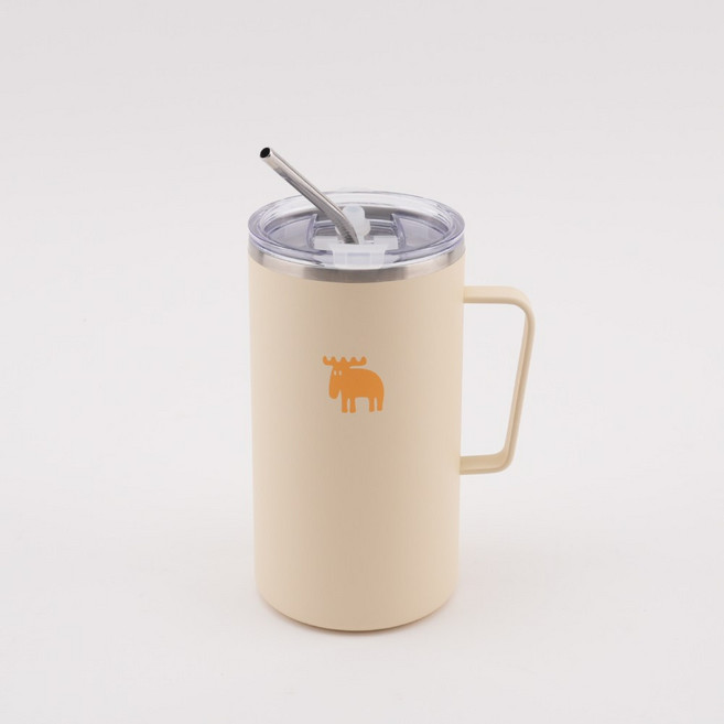 MOZ 스웨덴 포스코 316 스텐 진공 머그컵 스텐머그컵 보온머그컵 보온컵, 크림아이보리, 600ml, 1개