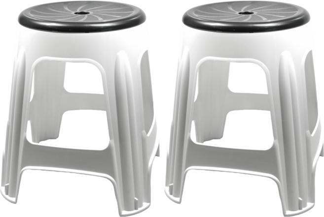 나코 플라스틱 회전의자 간이 야외용 보조의자 편의점의자 포장마차 행사용, 블랙밀크, 2개